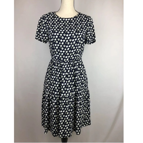 J. Crew Dresses & Skirts - J. Crew Tiered Dress Blurred Floral Navy size 0
